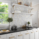 White Gold 10x12 Polished Brick PVC Peel & Stick Tile (10 pack, 9.26 sq ft/case)
