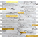 White Gold 10x12 Polished Brick PVC Peel & Stick Tile (10 pack, 9.26 sq ft/case)