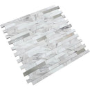White Silver 10x12 Polished Brick PVC Peel & Stick Tile (10 pack, 9.26 sq ft/case)