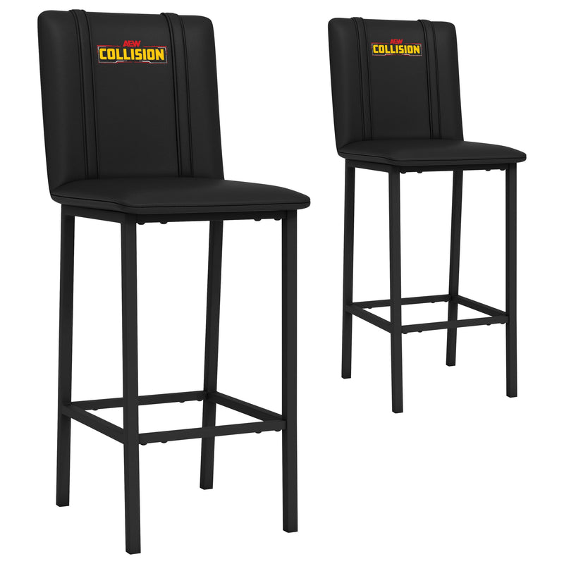 Bar Stool 500 with All Elite Wrestling Collision Color Logo Set of 2