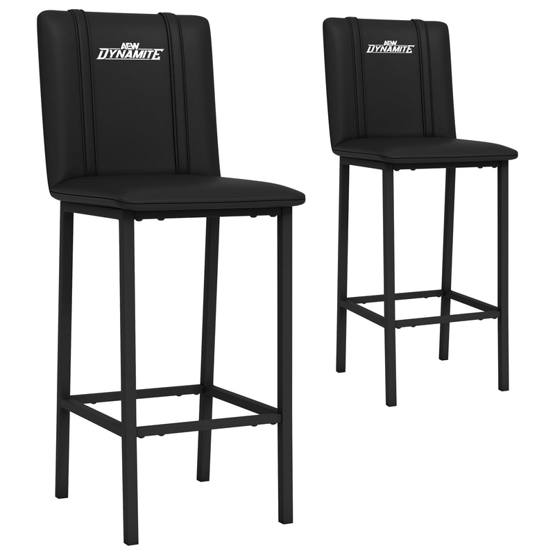 Bar Stool 500 with All Elite Wrestling Dynamite White Logo Set of 2