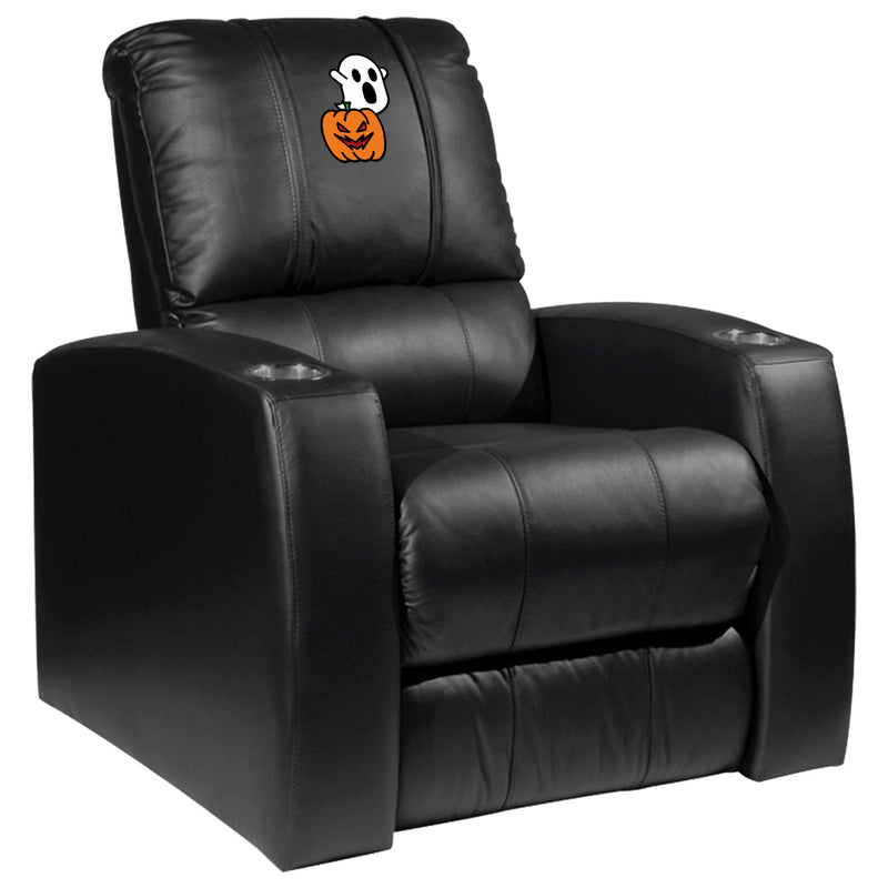 Relax Home Theater Recliner with Spooky Pumpkin Patch Logo