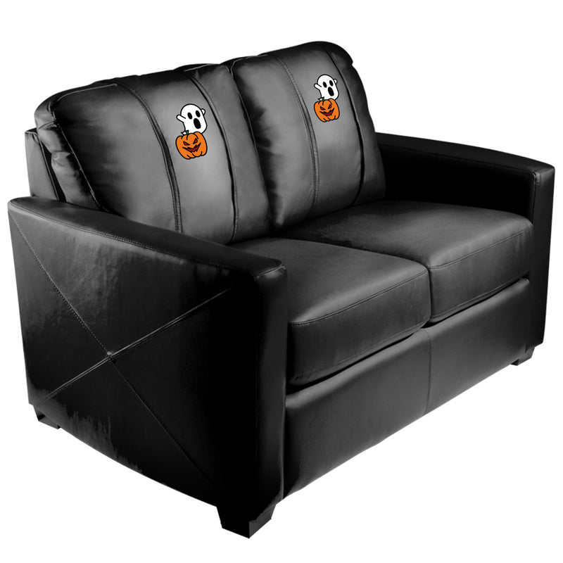 Silver Loveseat with Spooky Pumpkin Patch Logo
