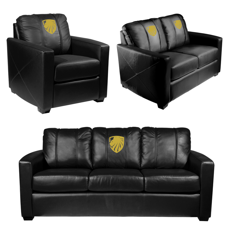 Stationary Loveseat with Las Vegas Inferno Gold  Logo
