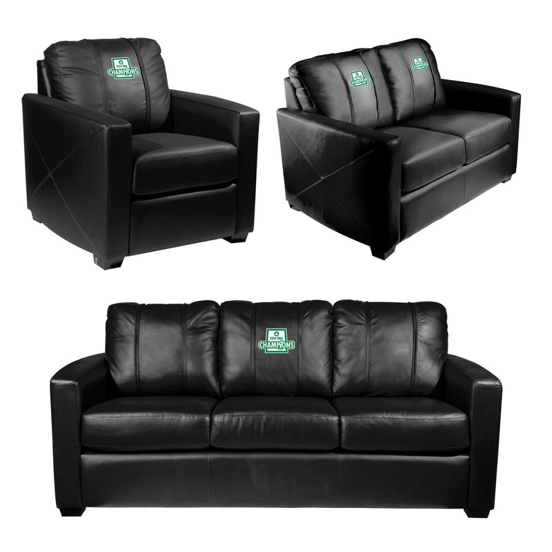 Silver Club Chair with Boston Celtics 2024 NBA Champions