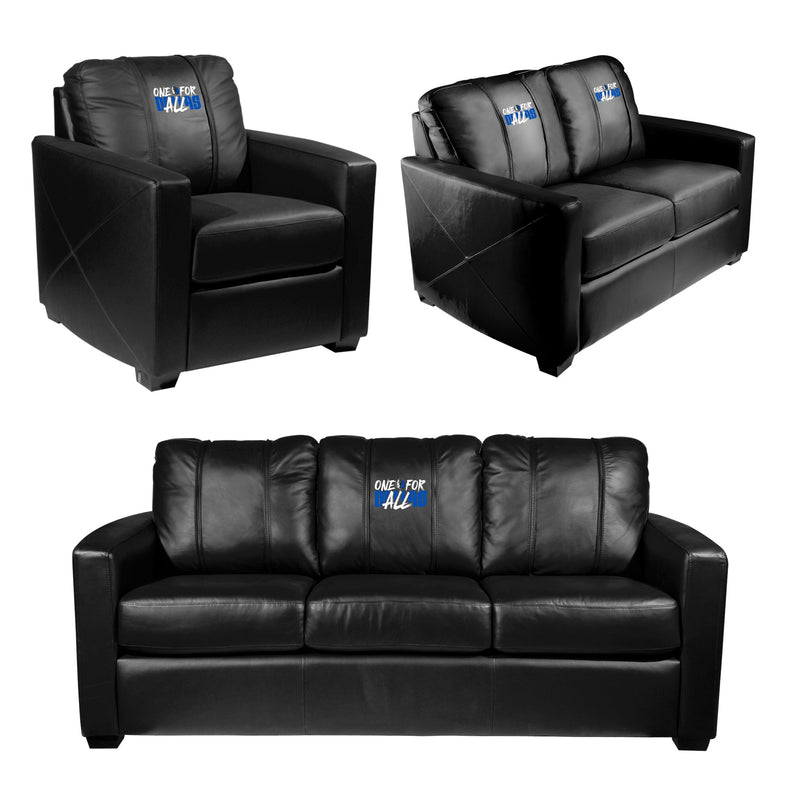 Silver Loveseat with Dallas Mavericks One For All Playoffs