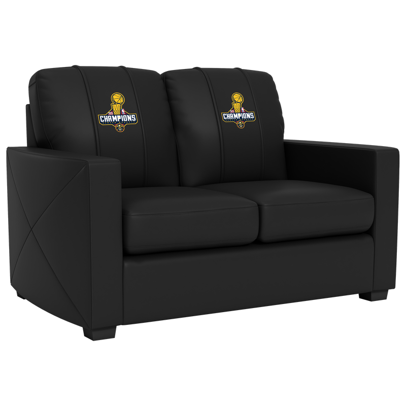 Silver Loveseat with Denver Nuggets 2023 Championship Logo