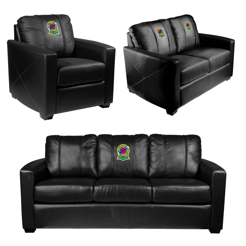 Silver Loveseat with Houston Rockets Team Commemorative Logo