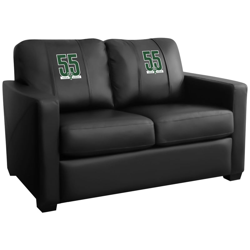 Silver Loveseat with Milwaukee Bucks Team Commemorative Logo