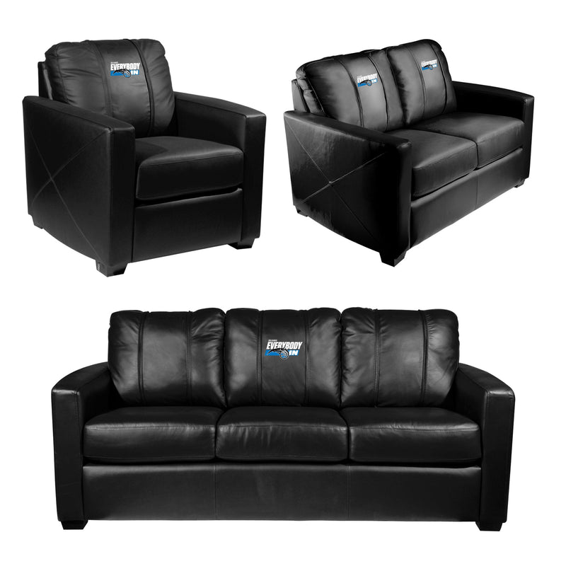 Silver Sofa with Orlando Magic 2024 Playoffs Logo