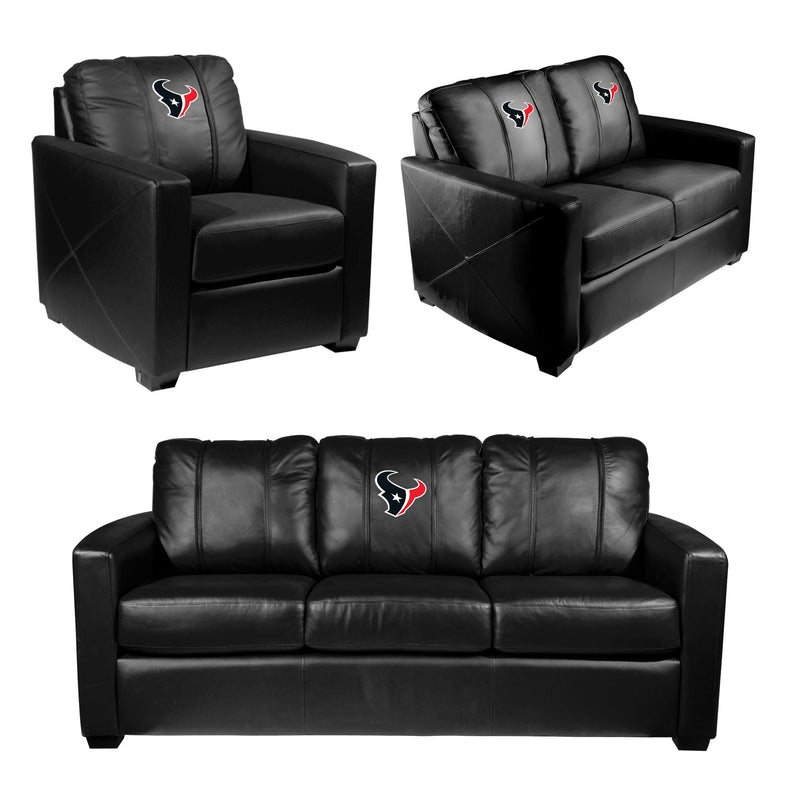 Silver Club Chair with  Houston Texans Primary Logo