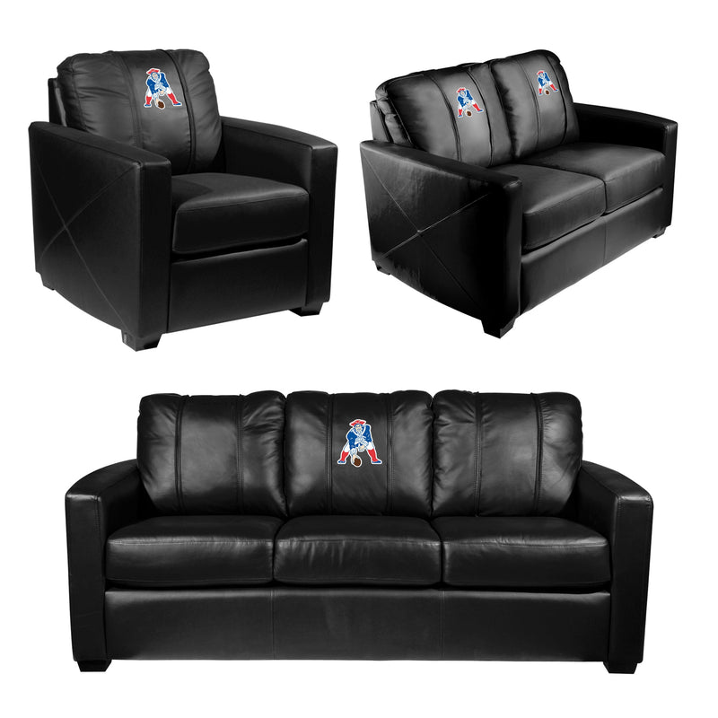 Silver Club Chair with New England Patriots Classic Logo
