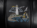 Silver Club Chair with Lighthouse Scene Logo Panel