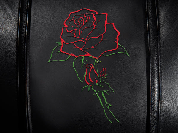 Silver Loveseat with Red Rose Logo Panel