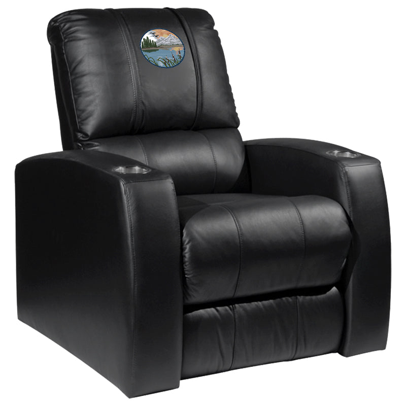 Relax Home Theater Recliner with Mountain Background Logo Panel
