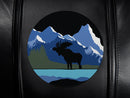 Silver Loveseat with Moose Mountain Scene Logo Panel