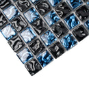 Blue Black 12x12 Glossy Square Glass Mosaic Tile (5 pack, 4.75 sq ft/case)