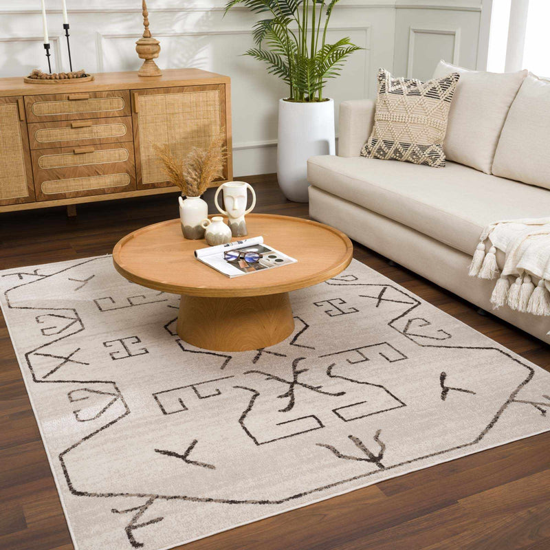 Azzan Cream & Charcoal Area Rug