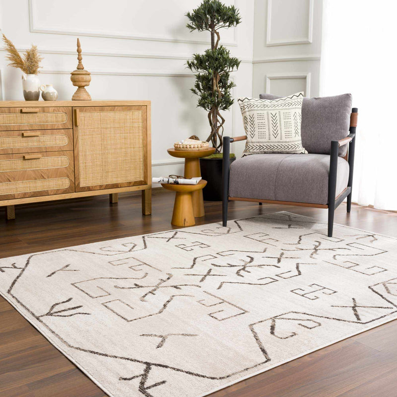 Azzan Cream & Charcoal Area Rug