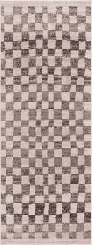 Benjy Beige Checkered Area Rug