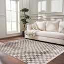 Benjy Beige Checkered Area Rug