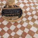 Benjy Cream & Salmon Checkered Area Rug