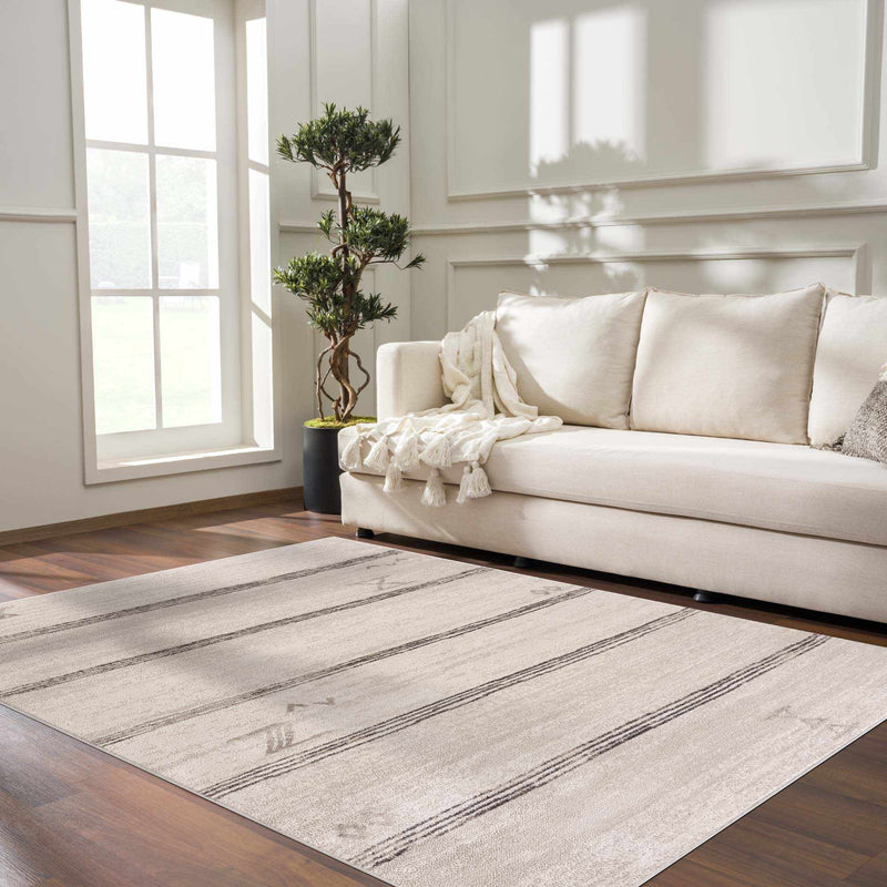 Deja Cream & Charcoal Area Rug