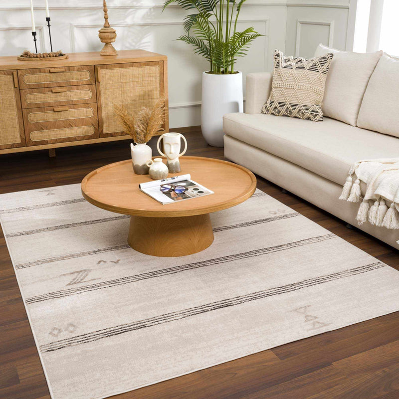 Deja Cream & Charcoal Area Rug