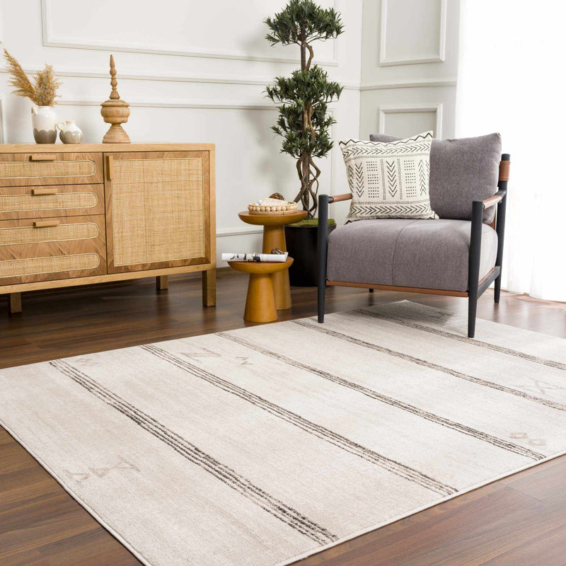 Deja Cream & Charcoal Area Rug