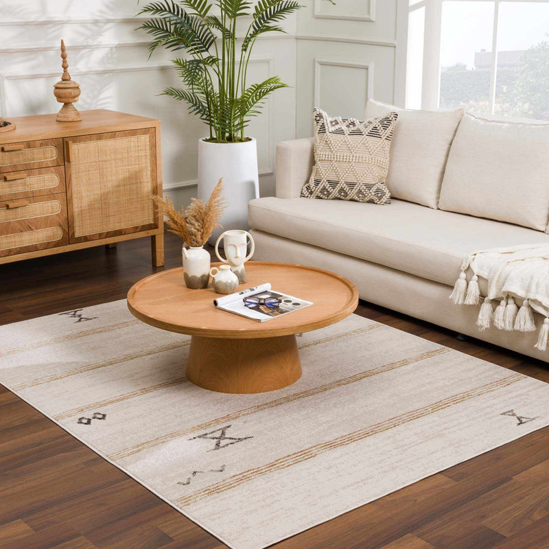 Deja Cream & Gold Area Rug