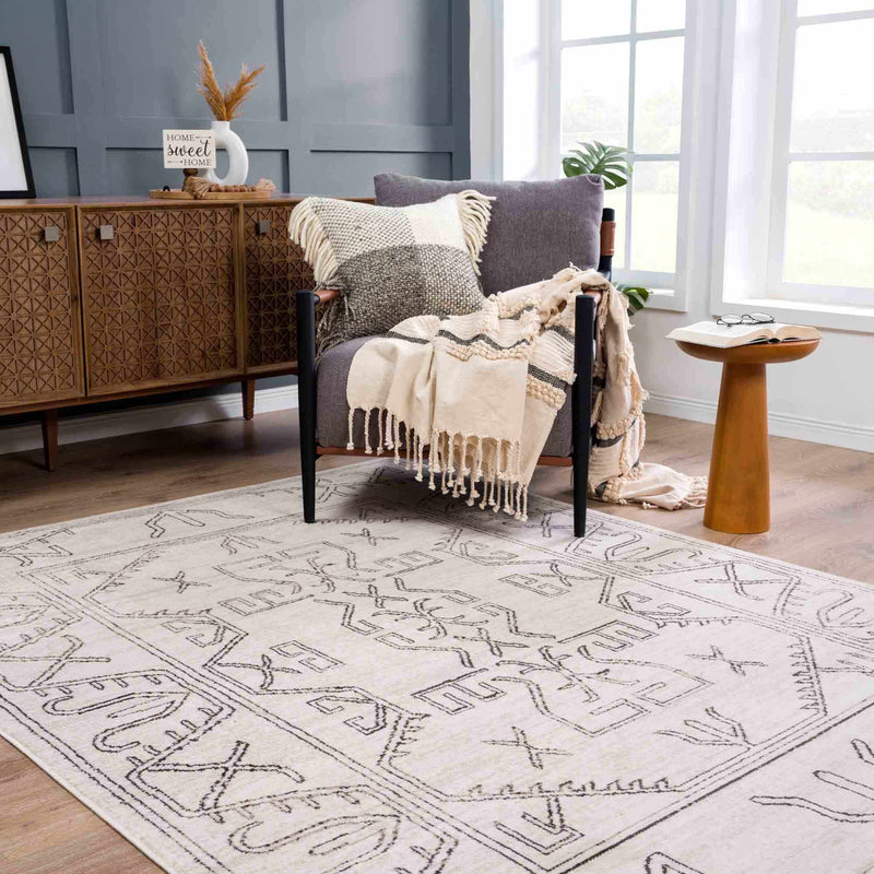 Divya Cream Tribal Performance Rug