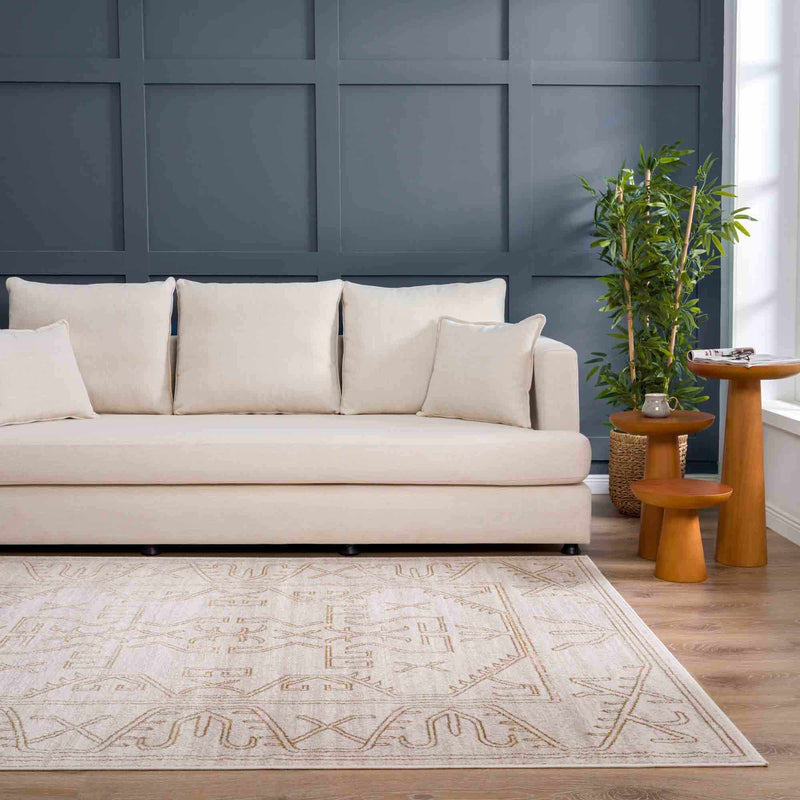 Divya Cream Tribal Performance Rug