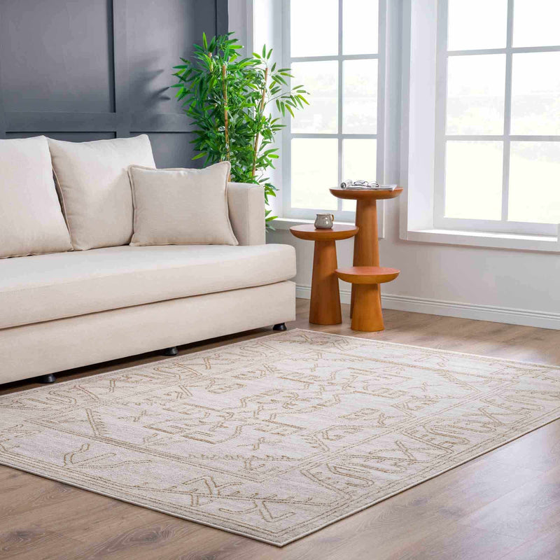 Divya Cream Tribal Performance Rug