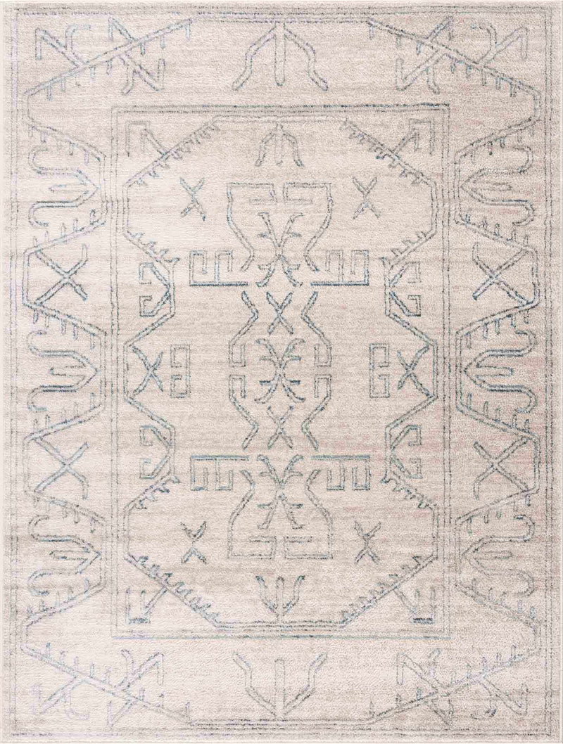 Divya Cream & Silver Blue Area Rug