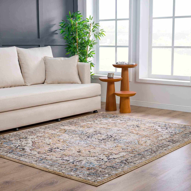 Albie Gold & Beige Area Rug