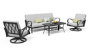 Puget 4-Piece Aluminum Living Room Set With Swivel Chairs by Outdoor-USA®