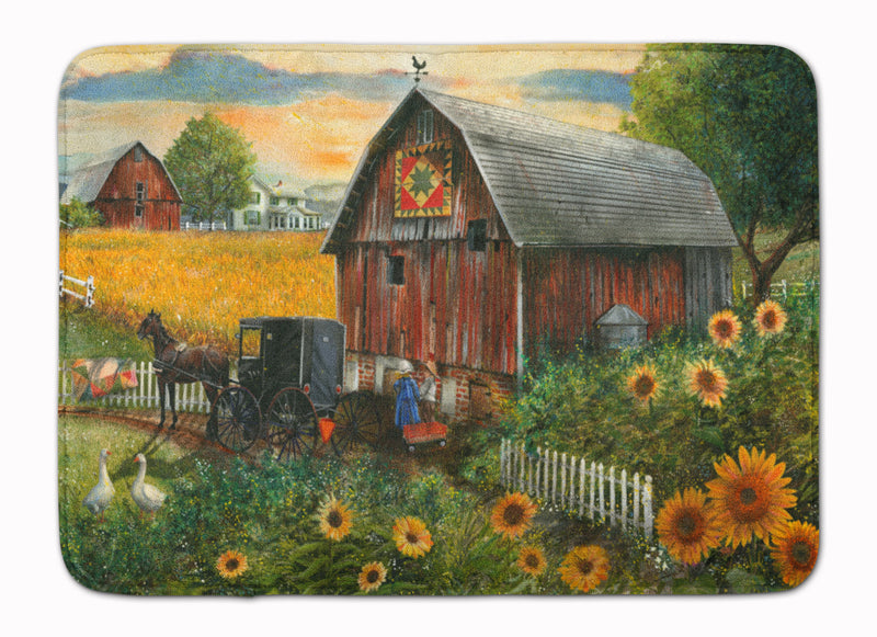 Sunflower Country Paradise Barn Machine Washable Memory Foam Mat PTW2003RUG