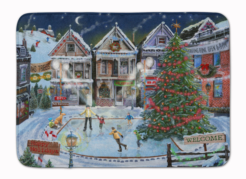 Christmas Family Skate Night Machine Washable Memory Foam Mat PTW2005RUG