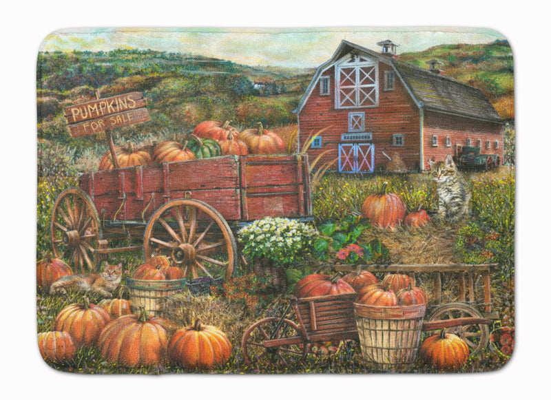 Pumpkin Patch and Fall Farm Machine Washable Memory Foam Mat PTW2008RUG