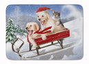 Dogs and Kitten in Sled Need for Speed Memory Foam Kitchen Mat Machine Washable Anti-Fatigue Cushion Comfort Bath or Kitchen Rug