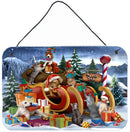 Animals Opening Christmas Presents Wall or Door Hanging Prints PTW2024DS812
