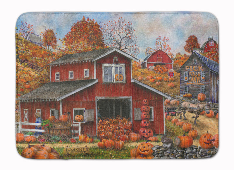 Pick your Own Pumpkins Fall Machine Washable Memory Foam Mat PTW2025RUG