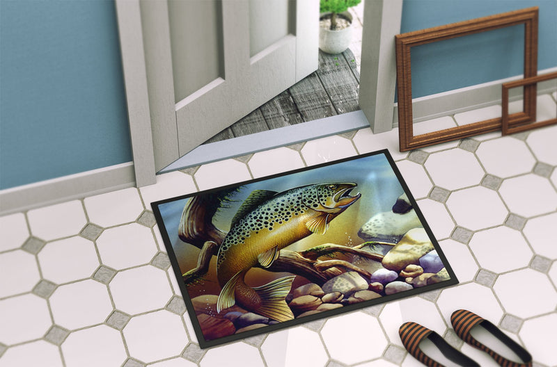 Brook Trout Doormat - 24x36 Decorative Floor Mat – Indoor/Outdoor Rug with Artistic Flair PTW2038JMAT