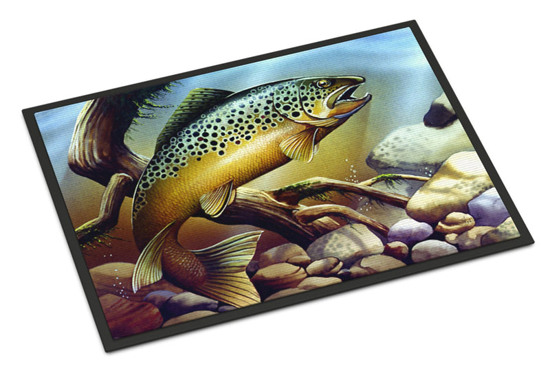 Brook Trout Doormat - 24x36 Decorative Floor Mat – Indoor/Outdoor Rug with Artistic Flair PTW2038JMAT