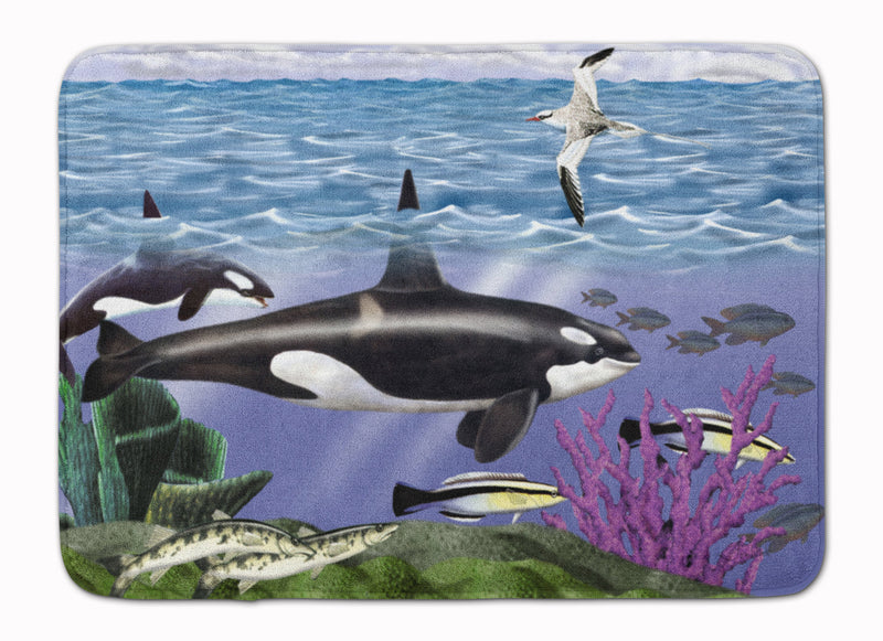 Whale Orcas Machine Washable Memory Foam Mat PTW2040RUG