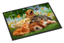 Golden Retriever, Labrador and Basset Hound Sleepy Heads Doormat Indoor Outdoor 24H X 36W Front Door Mat Rugs for Entryway, Non Slip Washable Low Pile,