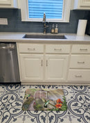 Garden Gazebo Hummingbird Duo Memory Foam Kitchen Mat Machine Washable Anti-Fatigue Cushion Comfort Bath or Kitchen Rug