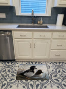 Goldeneye Ducks in the Water Memory Foam Kitchen Mat Machine Washable Anti-Fatigue Cushion Comfort Bath or Kitchen Rug