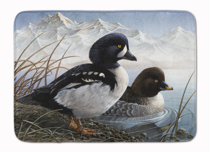 Goldeneye Ducks in the Water Machine Washable Memory Foam Mat PTW2056RUG