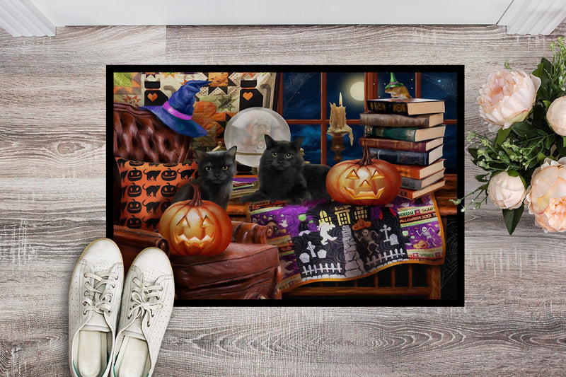 Halloween Black Cats Our Favorite Time Indoor or Outdoor Mat 24x36 PTW2069JMAT